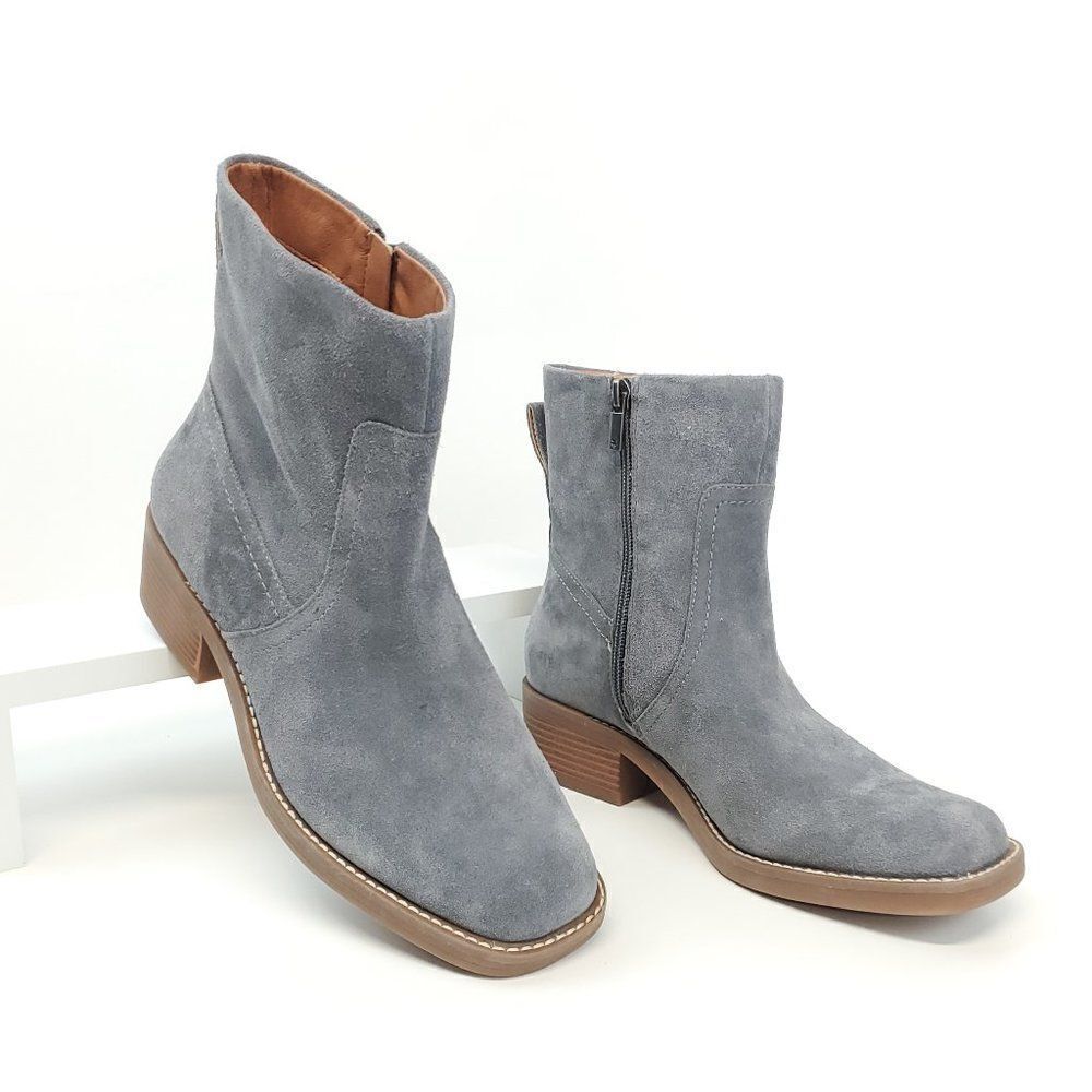 LUCKY BRAND Kazey Square Toe Bootie in Castlerock Oilsue NWOB US 8.5 - Picture 2 of 14
